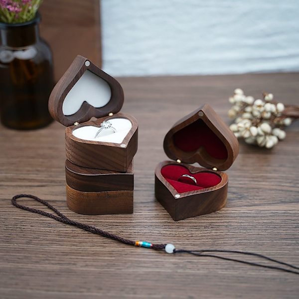 Smykkeskrin Ring Oppbevaringsboks HVIT ENKEL SINGEL white single-single