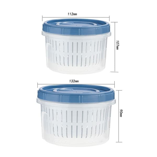 2Pack Fresh Conservation Box Dräneringslåda Mat Förseglad förvaringslåda