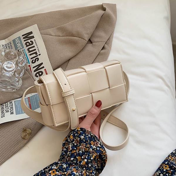 Rutete skuldervesker Quiltet tøyveske BEIGE BEIGE