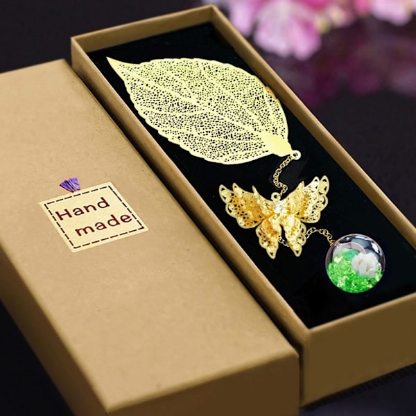 Kirjanmerkit Leaf Vein Kirjanmerkit 06-ILMAN LAHJARASIKKO 06-ILMAN 06-Without Gift Box