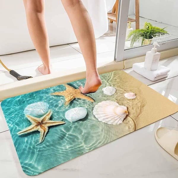 1 stk Strandtepper Badekarmatte Seashell Badematte 1 Pcs