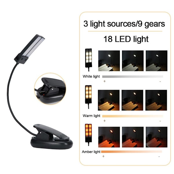LED-kirjavalopidike lukulamppu LADATTAVA UUDELLEENLAdattava Rechargable