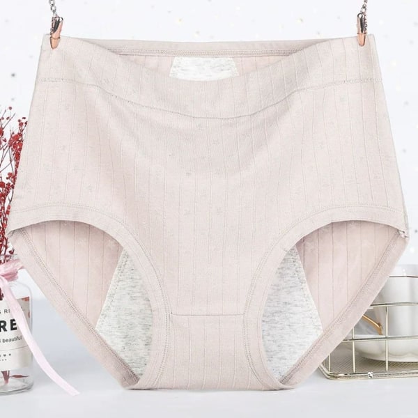 Menstruationsunderbukser Plus Size Bomuldstrusser 4XLGRÅ GRÅ 4XLGrey