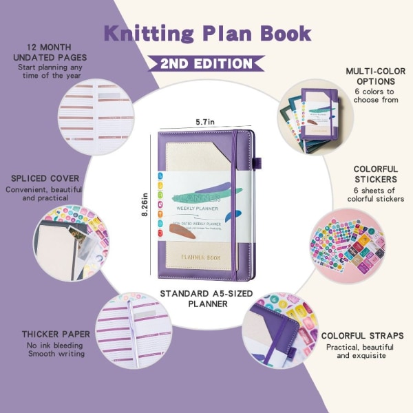 Agenda Planner Selvbindende notesbog LILLA purple
