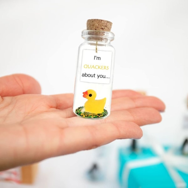 Duck Wishing Bottle Mini Wishing Lasipullo Koristeellinen