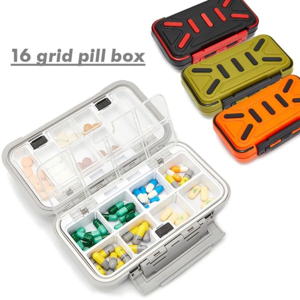 Pill Box Medicin Dispenser SVART black
