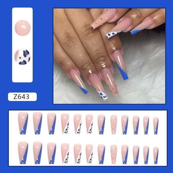 24 stk Fake Nails Long French W483 W483 W483