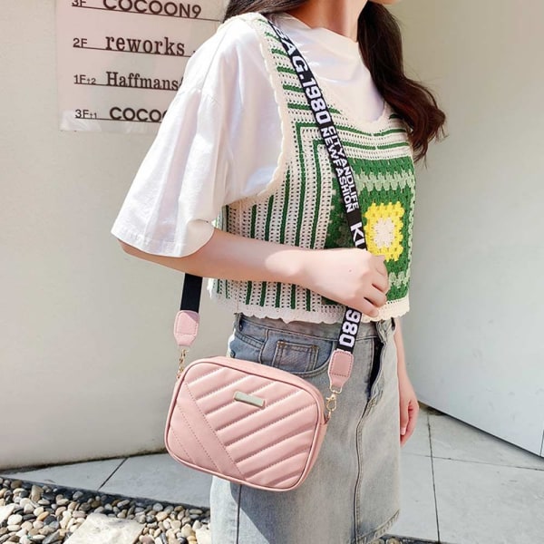 Mode PU Axelväska Handväskor Dam Sling Bag ROSA pink