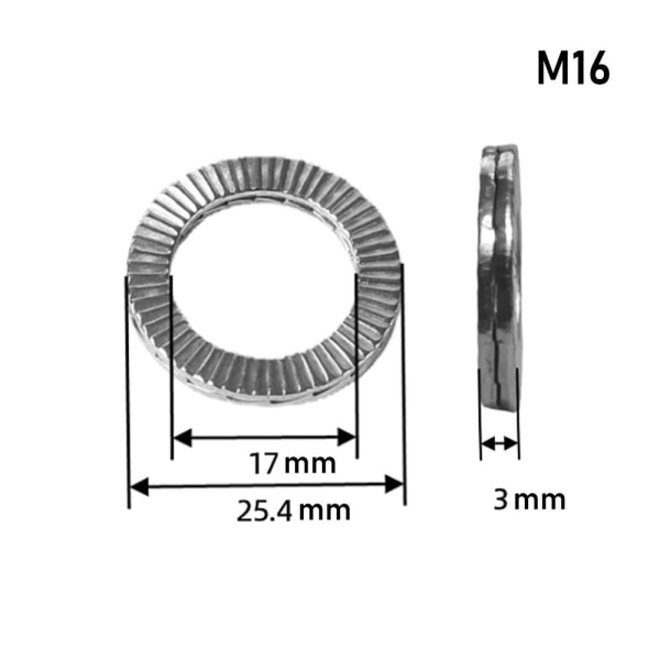 5 Stk Låseskiver Kilelåseskive M16 M16 M16