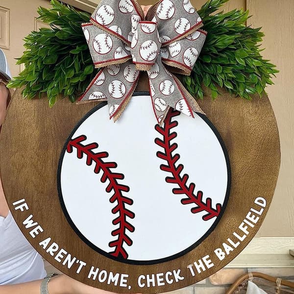 Baseball Välkomstdörrskylt Hem Välkomstskyltar Dörrdekor