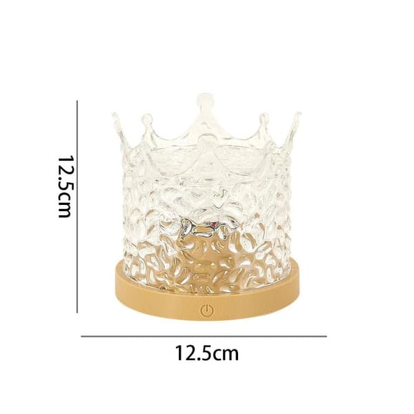 Crown Crystal Lamp Water Ripple Projector Night Light Touch