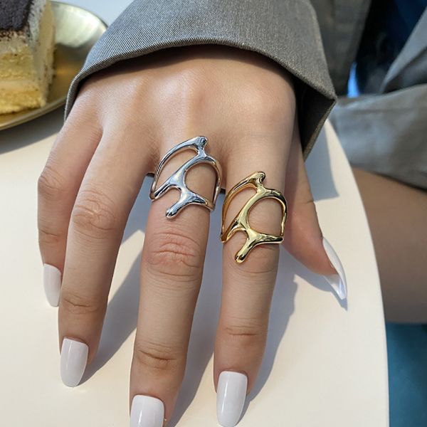 5stk Justerbare Ringe Hule Grene SØLV silver