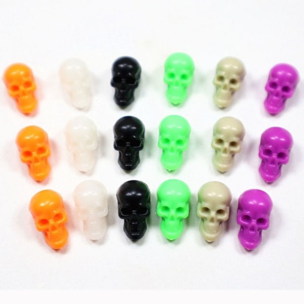 50ST Halloween Mini Skull Skeletthuvuden ORANGE 2CM 2CM orange 2cm-2cm