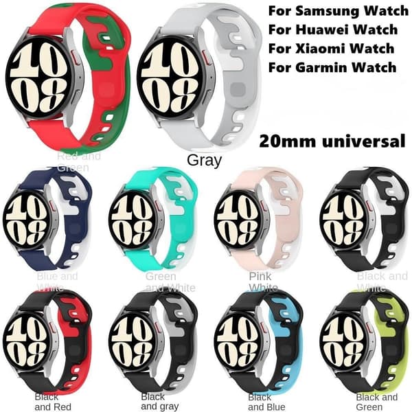 Urrem Smart Watch Rem 20MM SORT GRÅ SORT GRÅ 20mmBlack Grey
