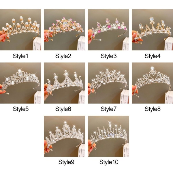 Princess Crown Tiaras pannebånd STIL 7 STIL 7 Style 7