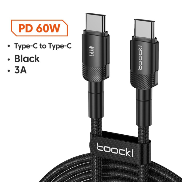 Mobil Datakabel Ladekabel 2M60W SORT 60W SORT 2m60W Black