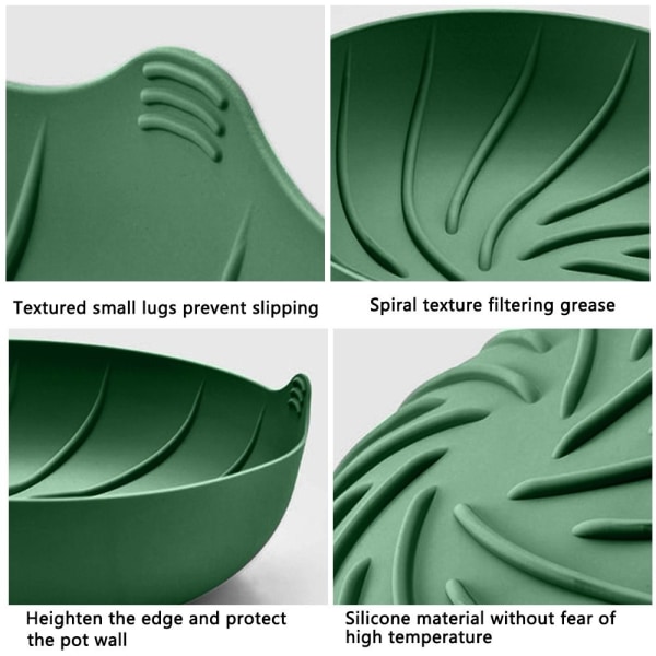 Rund silikongryte til luftfrityrkoker MØRKEGRØNN dark green