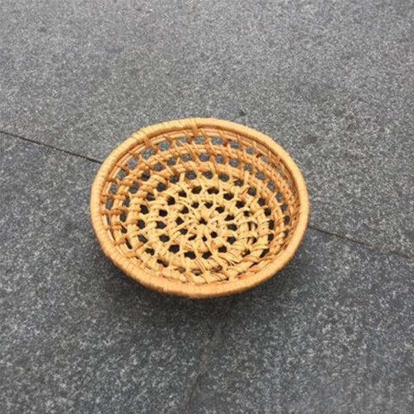 Rattan Flet Opbevaringsbakke Køkken Brødkurv RUND-S RUND-S Round-S