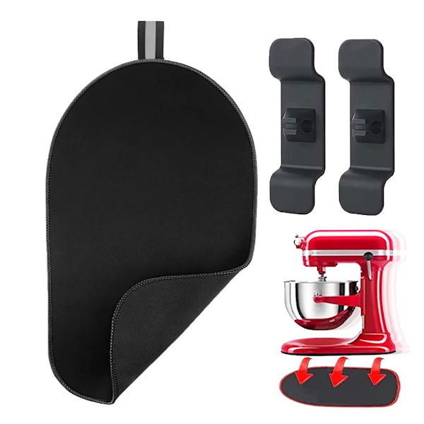 1st Gliddyna+2st Trådklämma Kitchen Aid Glidmatta Kök Black 38-22cm