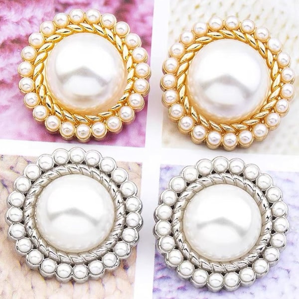 10st Pearl Clothing Knappar Skjorta Knappar GULD 15MM10ST 10ST gold 15MM10pcs-10pcs