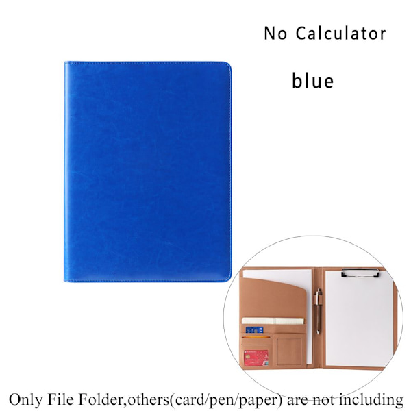 Manager Portfolio Fil Mapp Dokument Hållare BLÅ INGEN Kalkylator blue No calculator