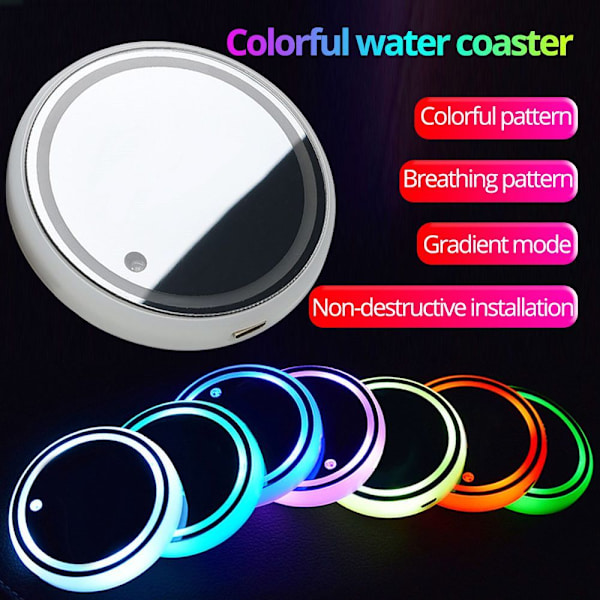 2 stk. Auto LED Bilkopholder Bundpuder LED Hub Lampe