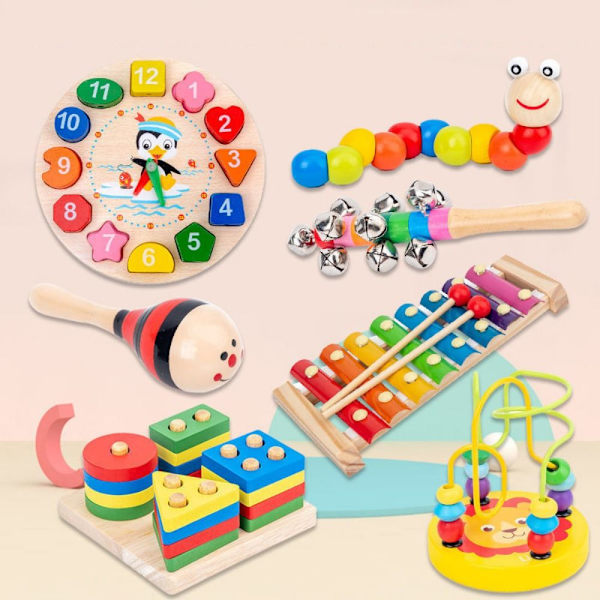 Baby Sensoriset Lelut Palapeli Rainbow Blocks 2 2 2