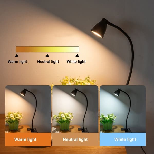 LED USB Clip Skrivbordslampa VIT white