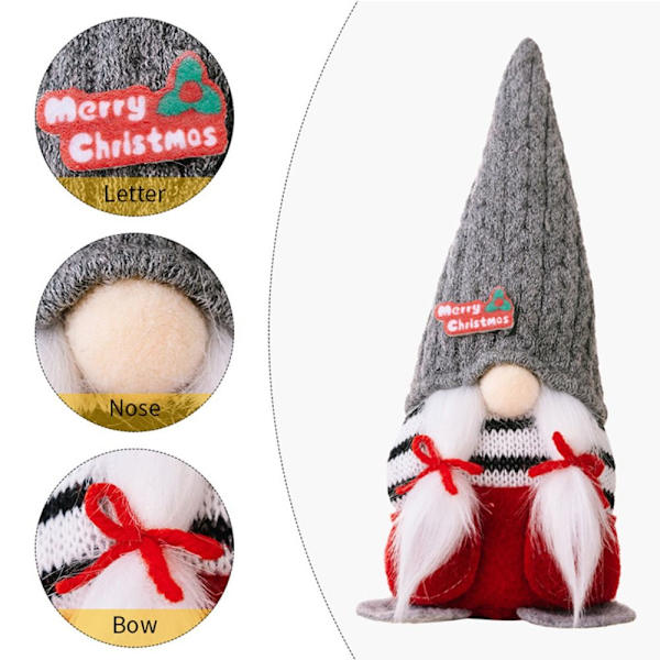 Jultomtedocka Rudolf Dvärgdocka GRÅ Grey