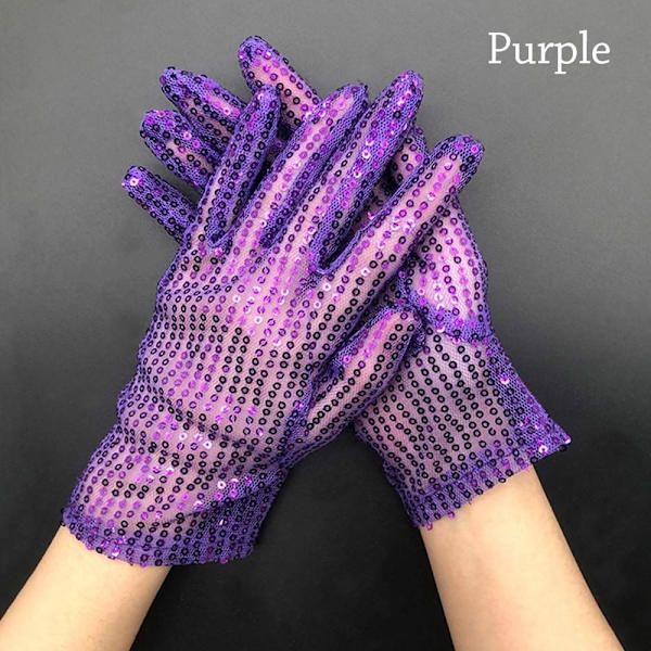 Sequins Gloves Props Gloves PURPLE purple