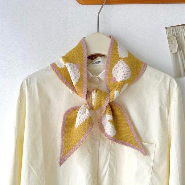 Liten Scarf Stickad Sjal Scarf GUL yellow