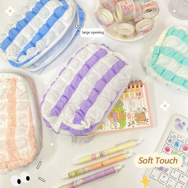 Puff Pencil Bag Paperilaukku PURPLE purple