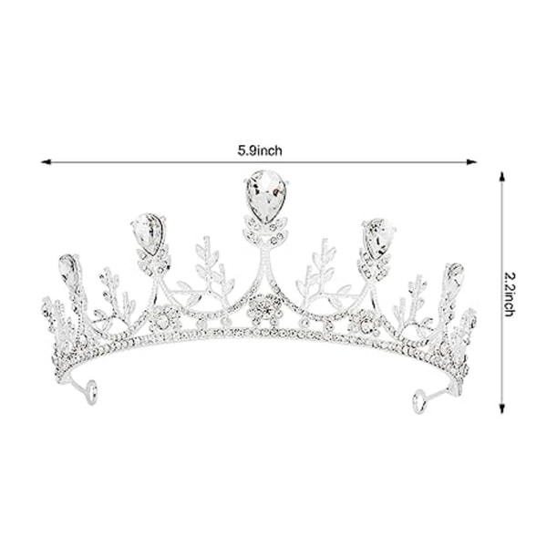 Rhinestone Queen Crown Barock Queen Crown SILVER Silver