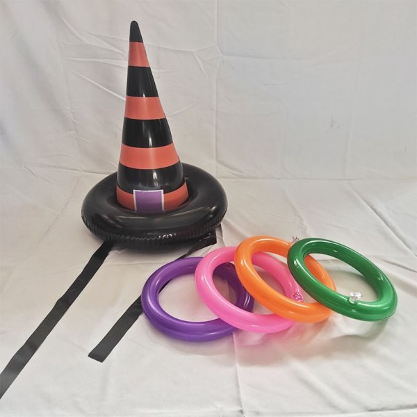 Oppblåsbar Ring Kaste Spill Witch Hat Ferrule Leker Halloween