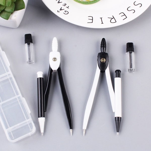 2 Stk Eksamenskompas Matematikkompas SORT Black