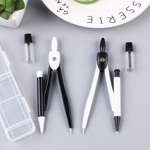 2kpl Tenttikompassi Math Compass VALKOINEN White