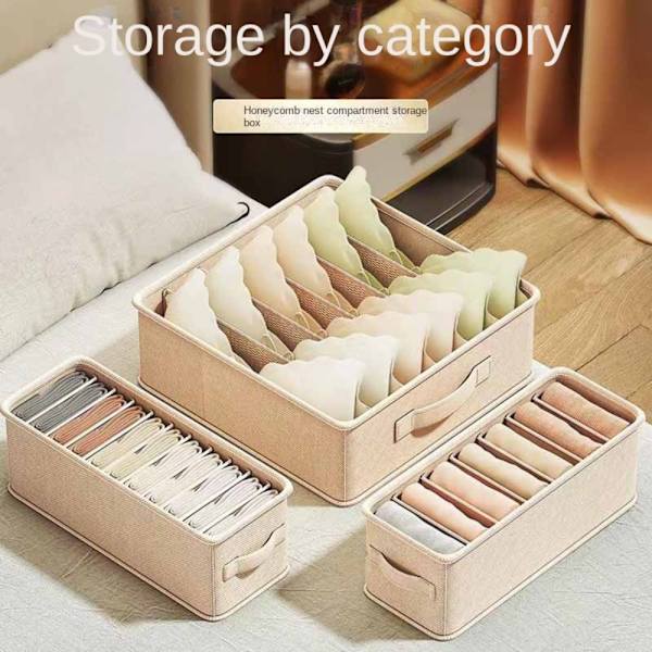 Underkläder Förvaringsbox Byxor Klassificering Låda BEIGE 7 7 Beige 7-7