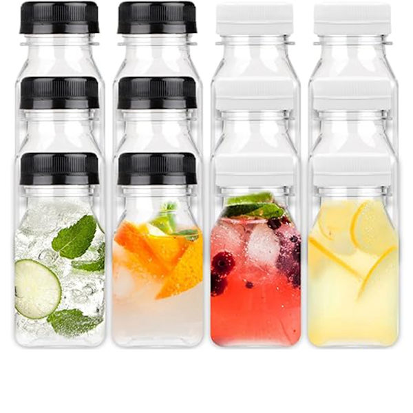 4 Stk Juiceflasker Klare drikkebeholdere 120ML SORT LÅG 120ML Black Lid