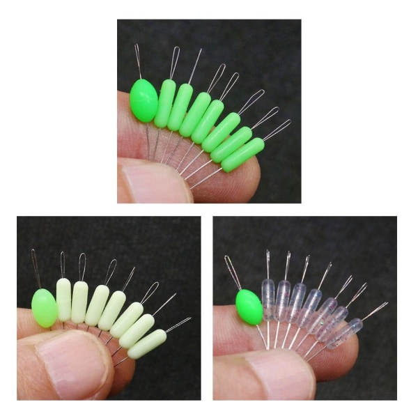 160 stk(20 grupper) Fiskebobberstopper Gummibønne LITEN SLight green