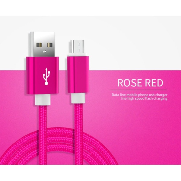 USB-C Led Type-C Ladekabel ROSE RED 1 METER Rose Red 1 Meter