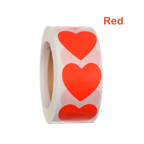 500 st Love Heart Shaped Seal Labels Sticker RÖD red