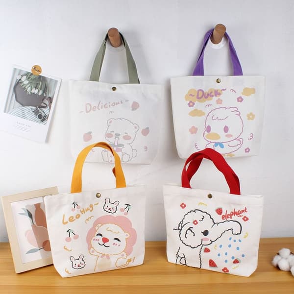 Canvas tygväska Girl Handbag E E E