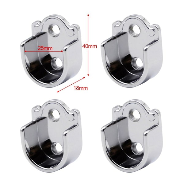 4STK Gardinstangsbeslag Skinneholder 25MM 25mm