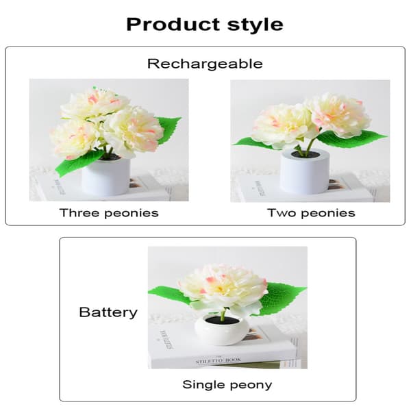 Led Peony Night Light Night Light 1 1 1