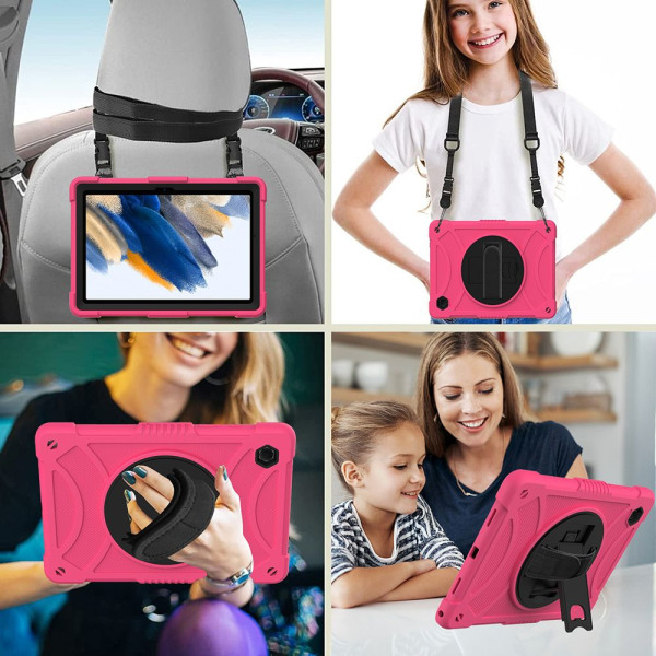 360 roterende beskyttelsesveske til Samsung Galaxy Tab A8 ROSA pink