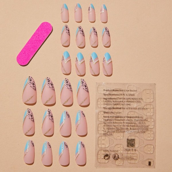 24stk False Nails Long Mandel W632 W632 W632