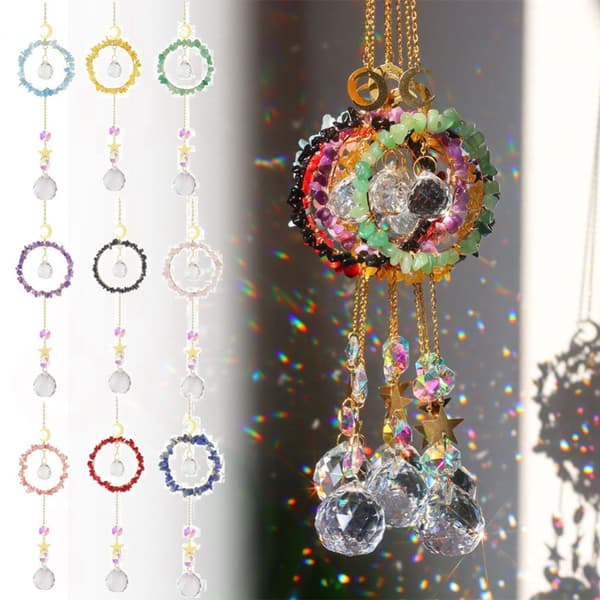 Solfangere rund krystalring 7 7 7