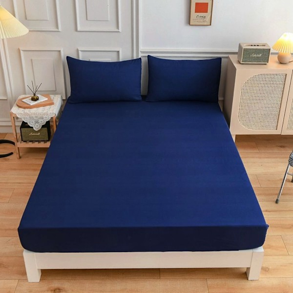 King Size Sheets Fitted Sheet NAVY BLÅ Navy Blue