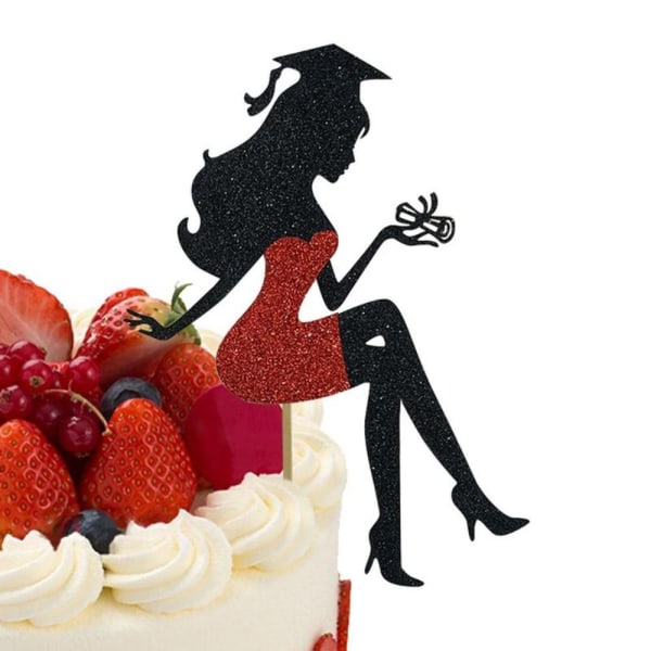Cake Topper Happy Graduation RED red