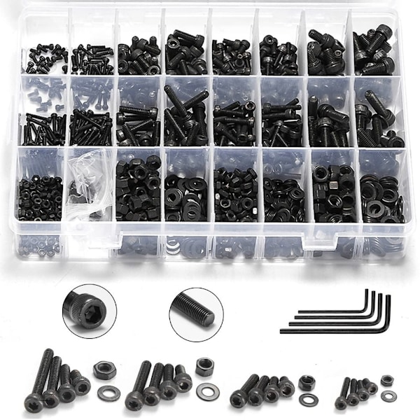 1230ST Muttrar och bultar Sortiment Kit Metriskt Bolt Sortiment